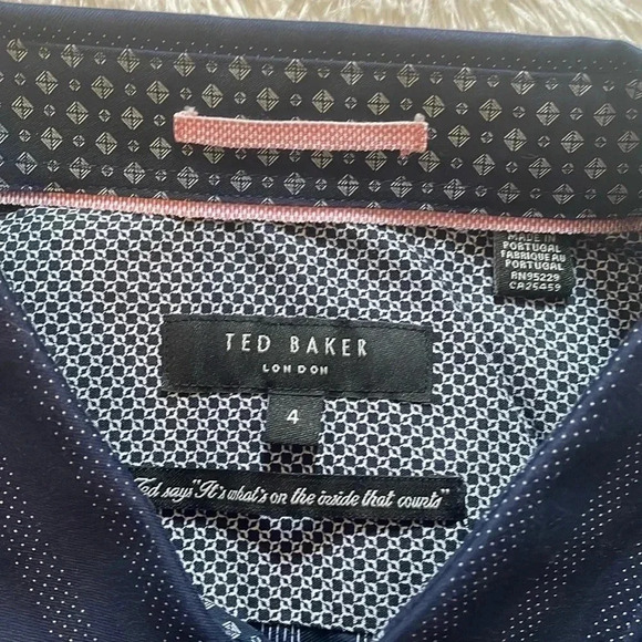 Ted baker handeez slim fit stripe short sleeve  button up shirt - Picture 4 of 12